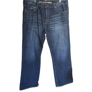 Old Navy Boot Cut Blue Denim Jeans Men's Size 42x32 Dark Wash Cotton